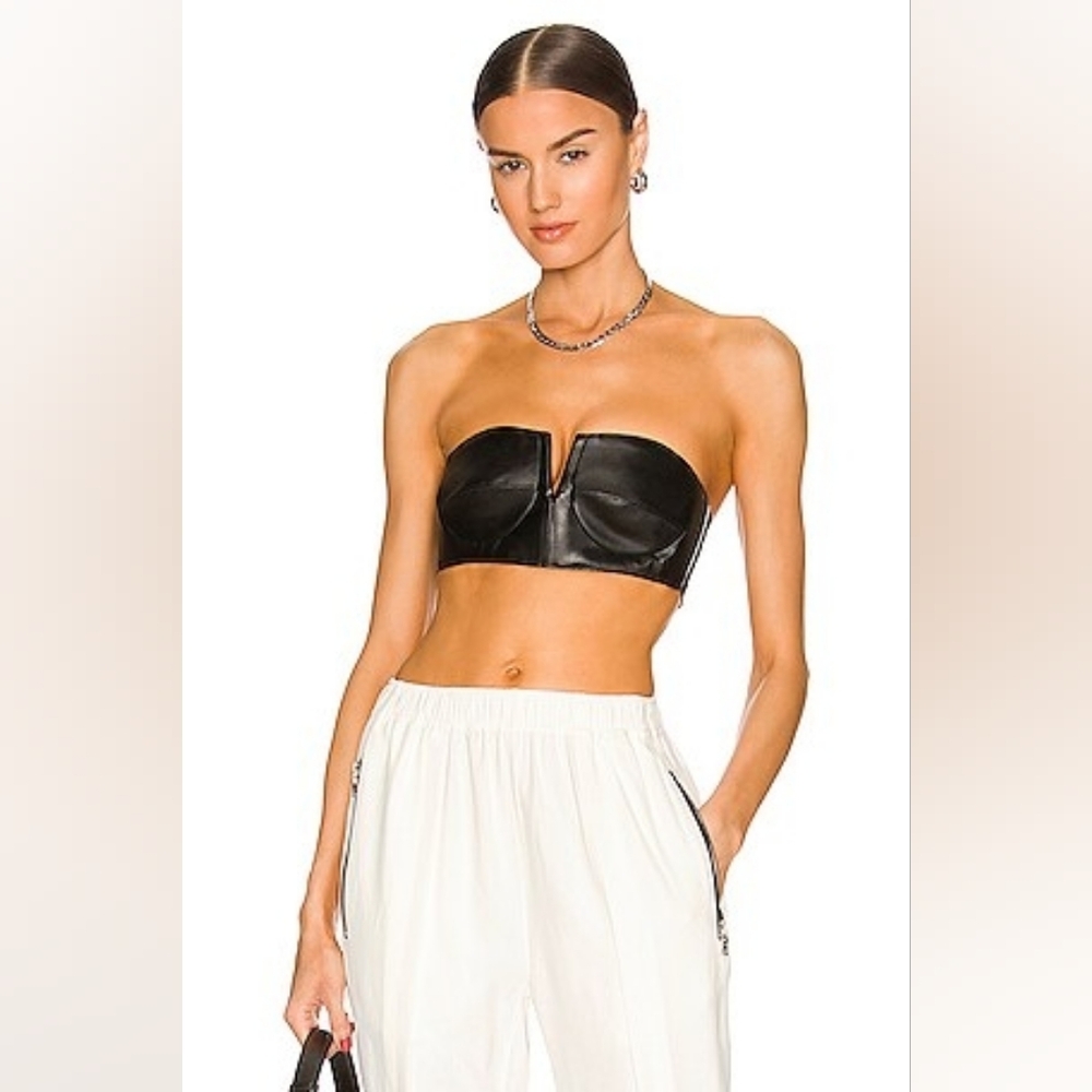 RtA Noa Black Strapless Top